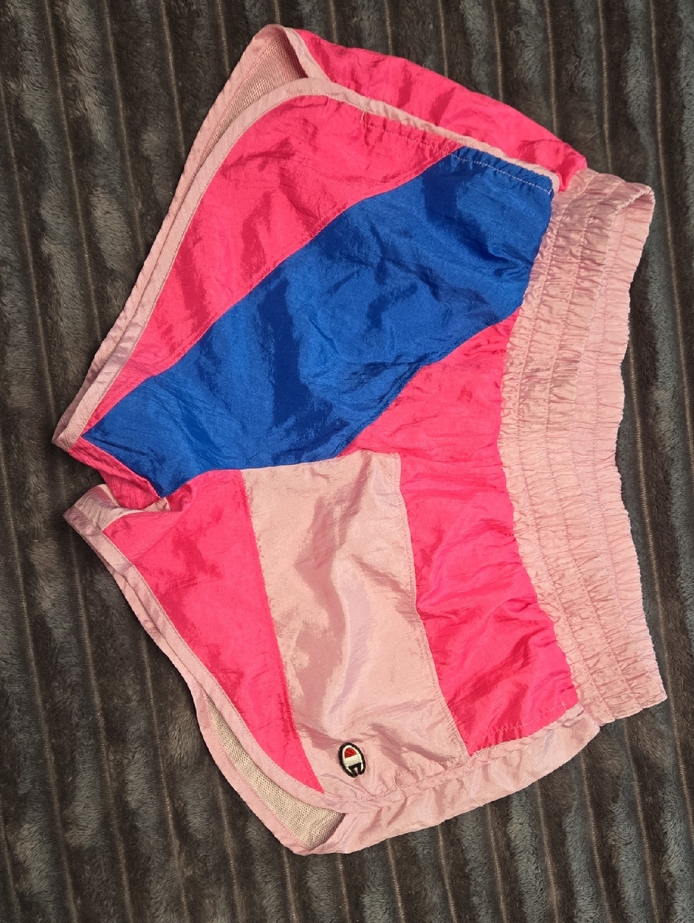 Champion Pink and Blue Colorblock Running Shorts